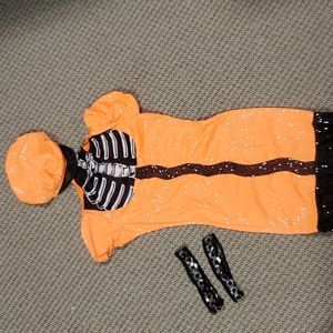 Skeleton orange dress